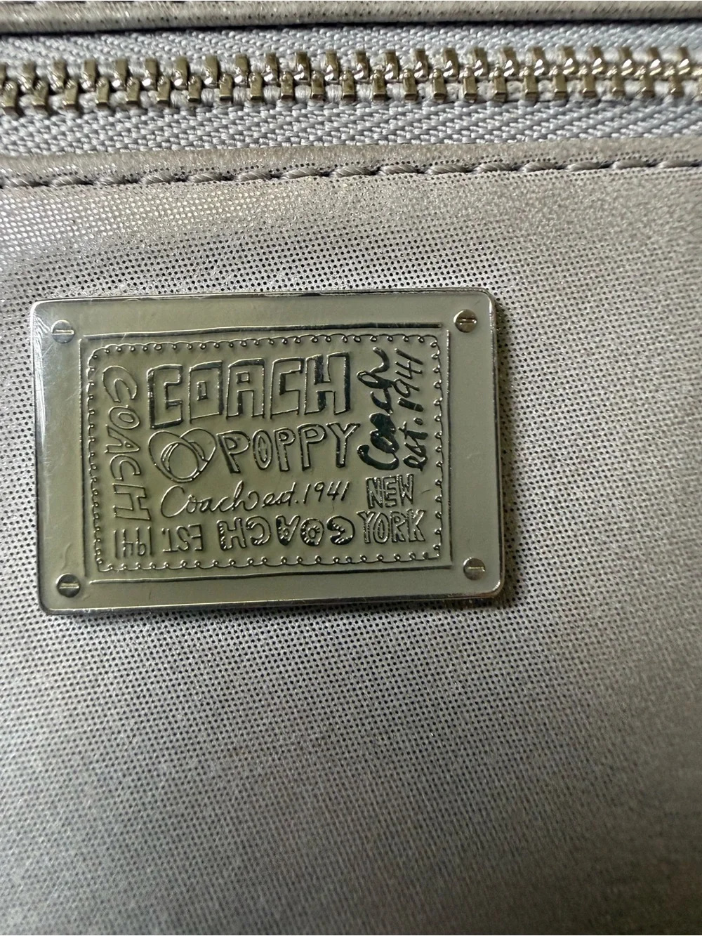Coach Poppy Metallic Wristlet Clutch